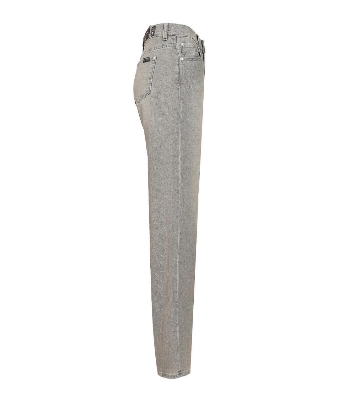 7 FOR ALL MANKIND Серые хлопковые джинсы клеш, фото 3