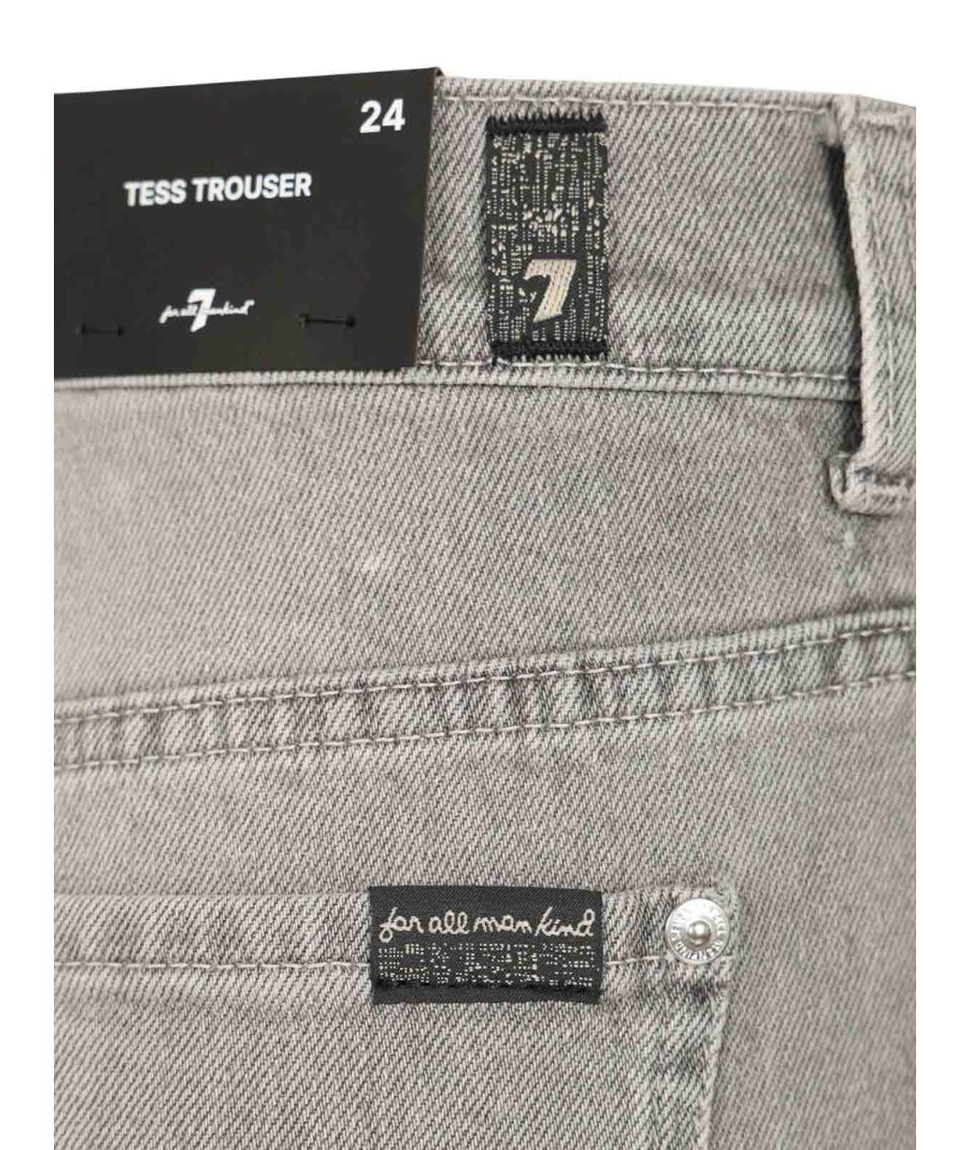 7 FOR ALL MANKIND Серые хлопковые джинсы клеш, фото 5