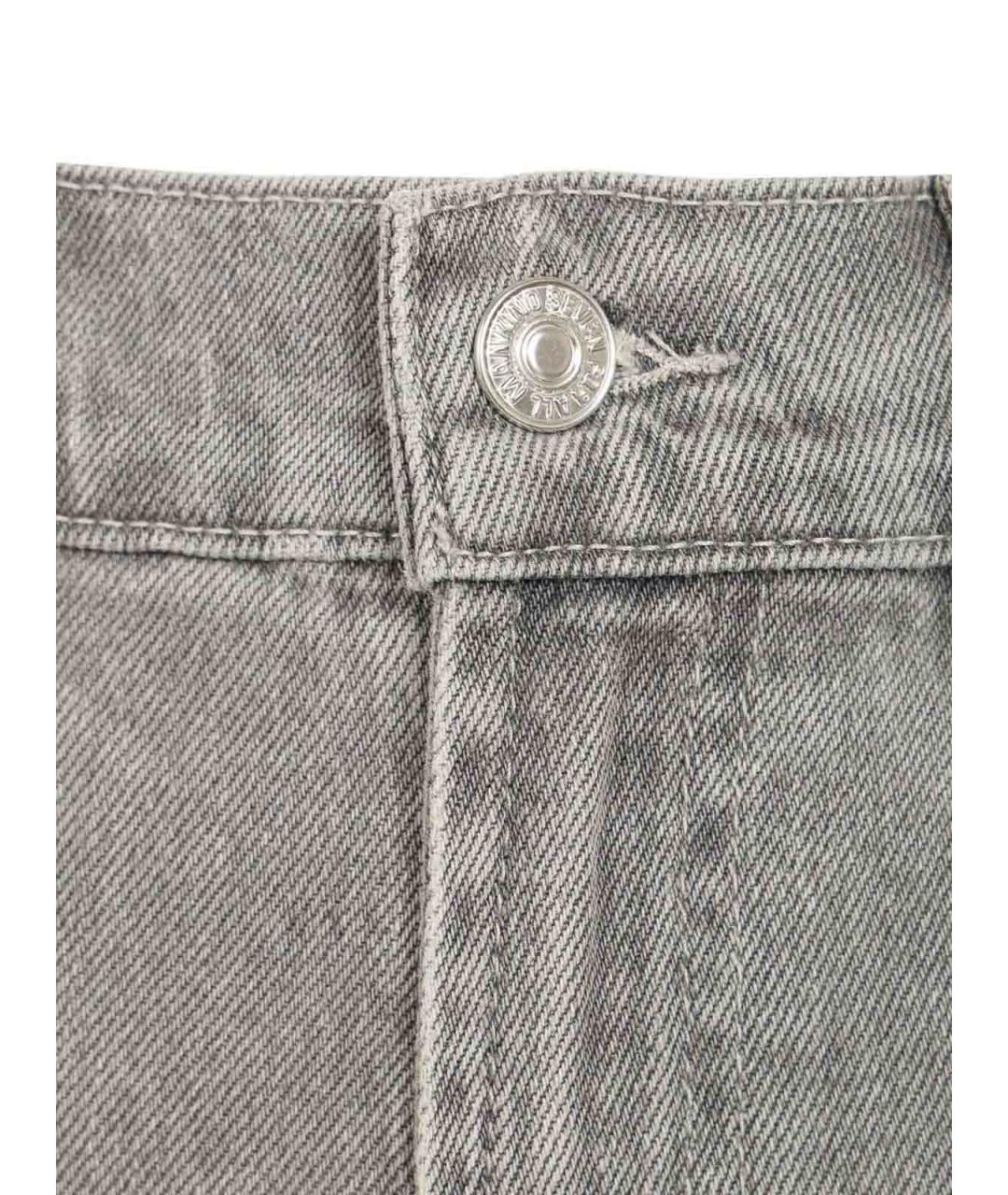 7 FOR ALL MANKIND Серые хлопковые джинсы клеш, фото 4