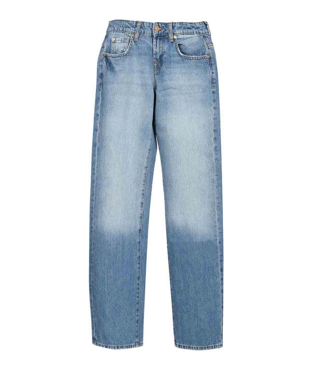 7 FOR ALL MANKIND Синие хлопковые прямые джинсы, фото 1
