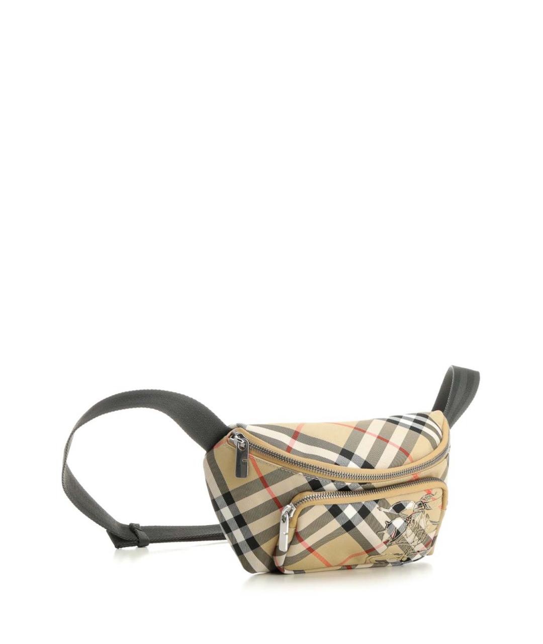 BURBERRY Бежевая тканевая поясная сумка, фото 2
