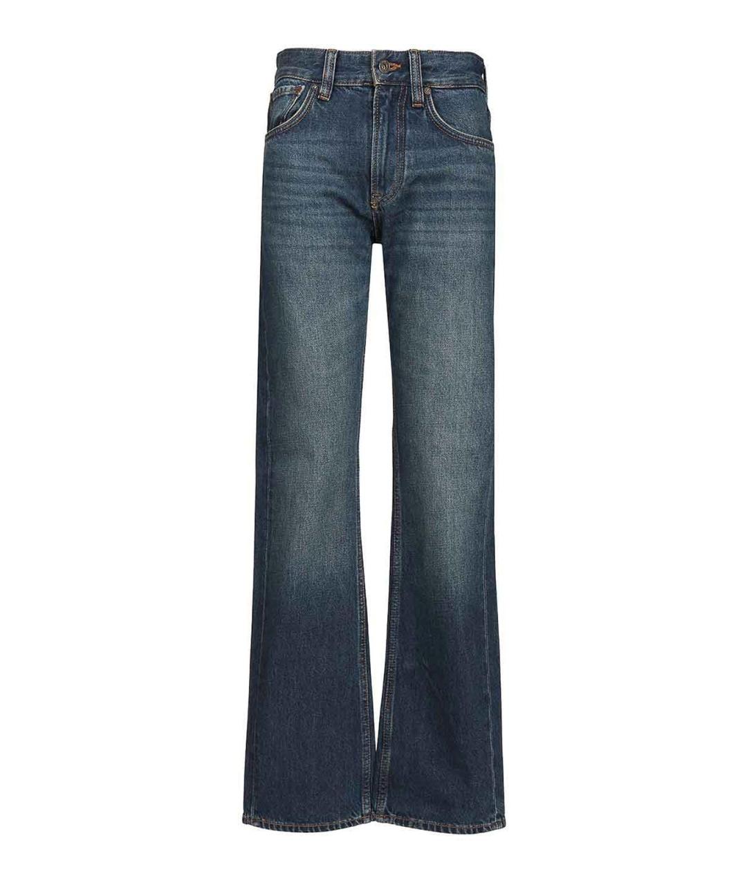 EMPORIO ARMANI Синие хлопковые прямые джинсы, фото 1