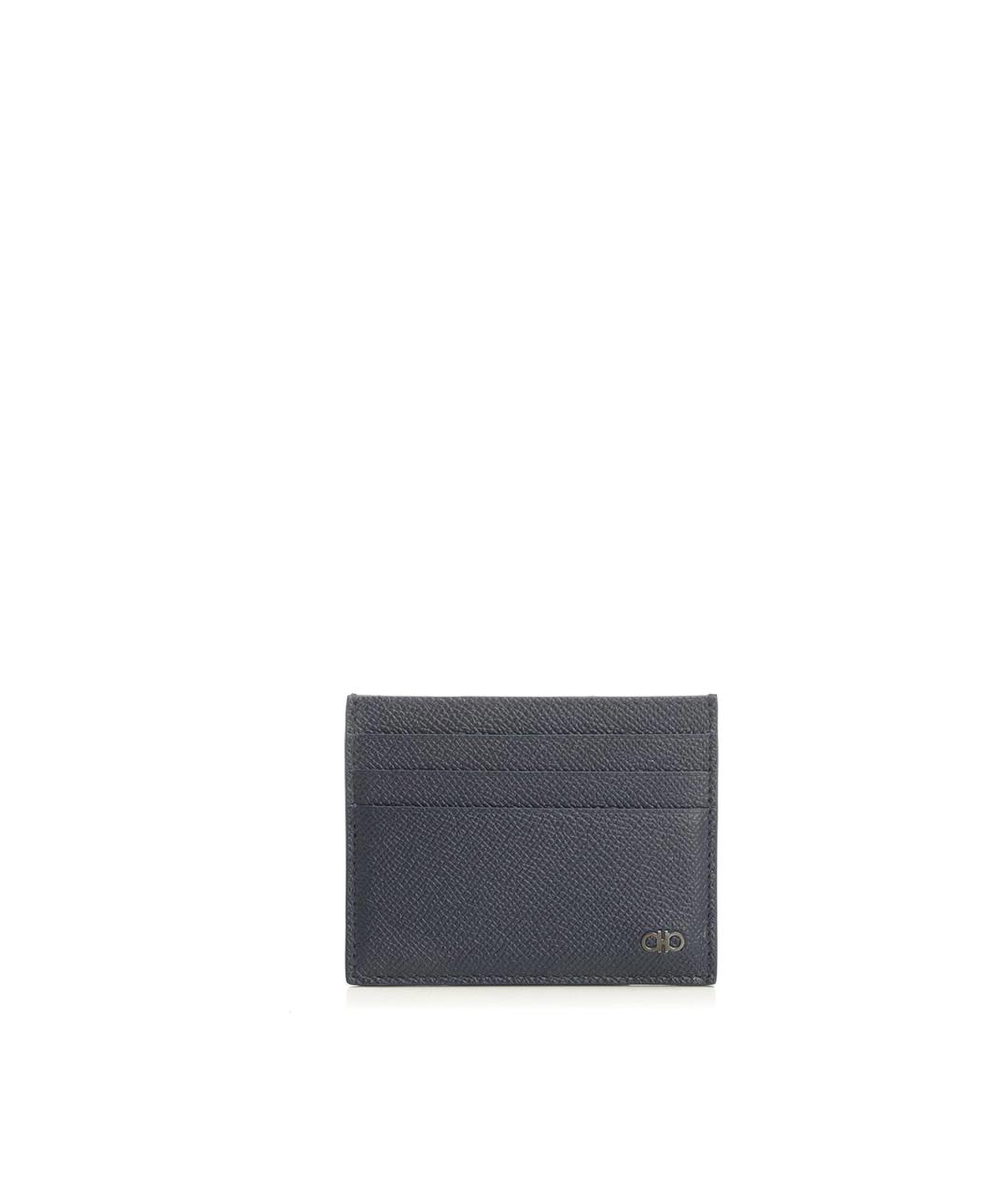 FERRAGAMO Синий кожаный кардхолдер, фото 1