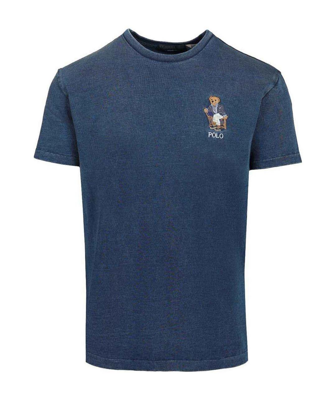 POLO RALPH LAUREN Синее хлопковое поло с коротким рукавом, фото 1