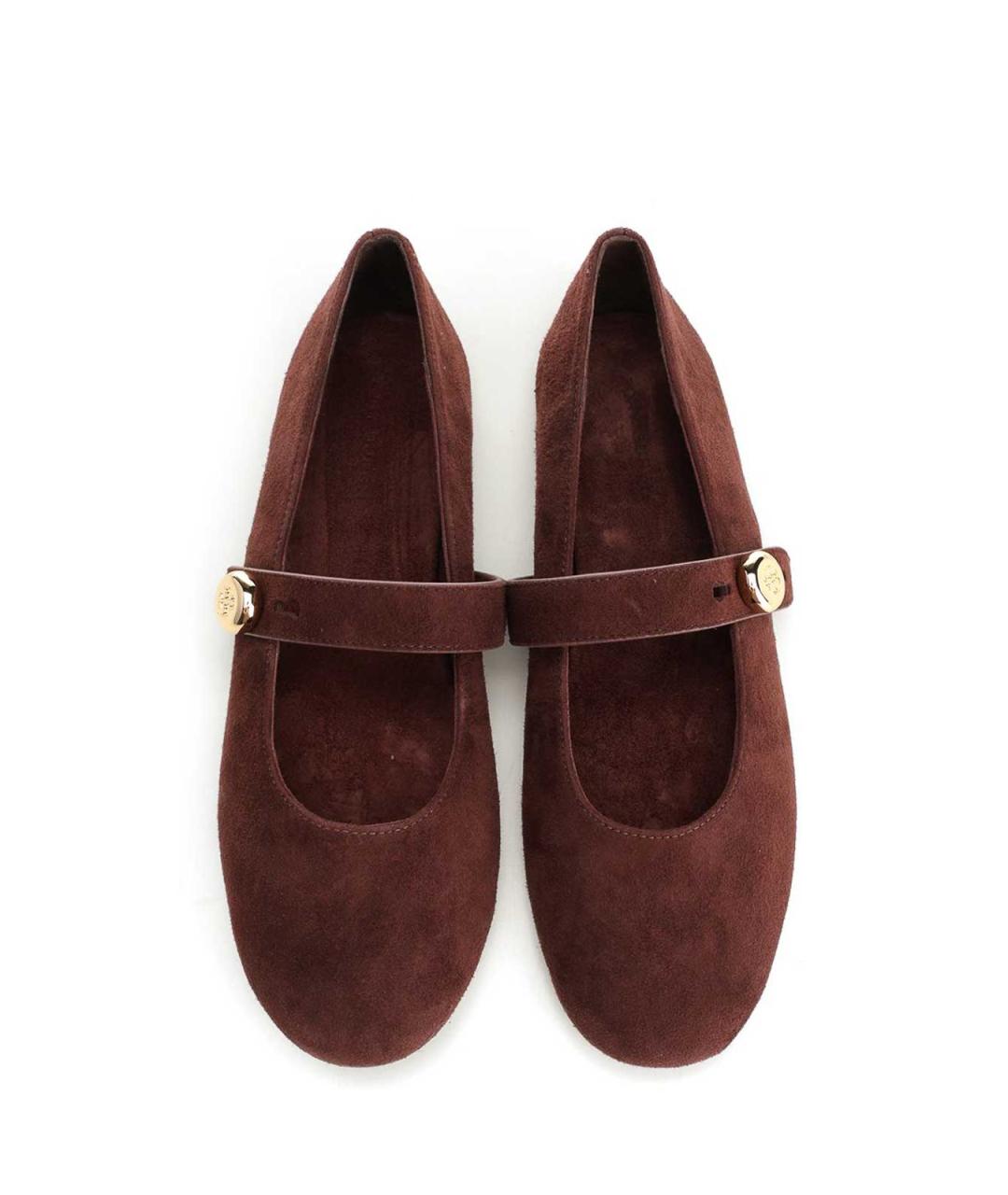 TORY BURCH Коричневые кожаные балетки, фото 5