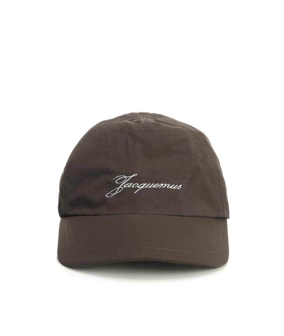 JACQUEMUS Коричневая кожаная кепка, фото 1