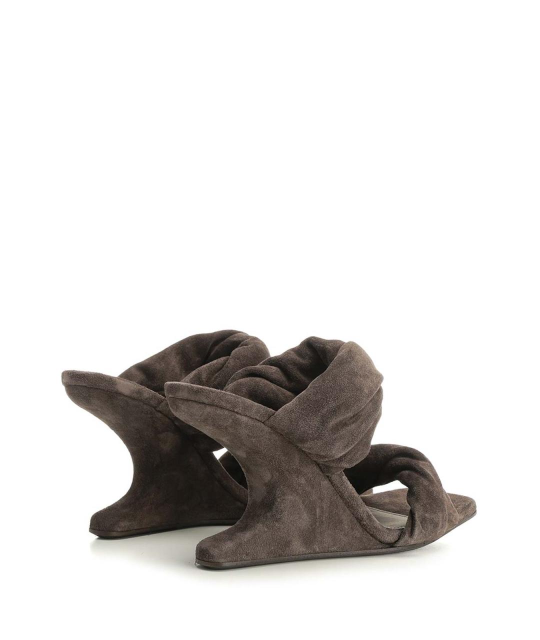 RICK OWENS Коричневые замшевые мюли, фото 3