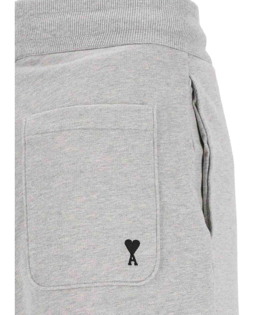 Ami Paris Серые хлопковые спортивные брюки и шорты, фото 4