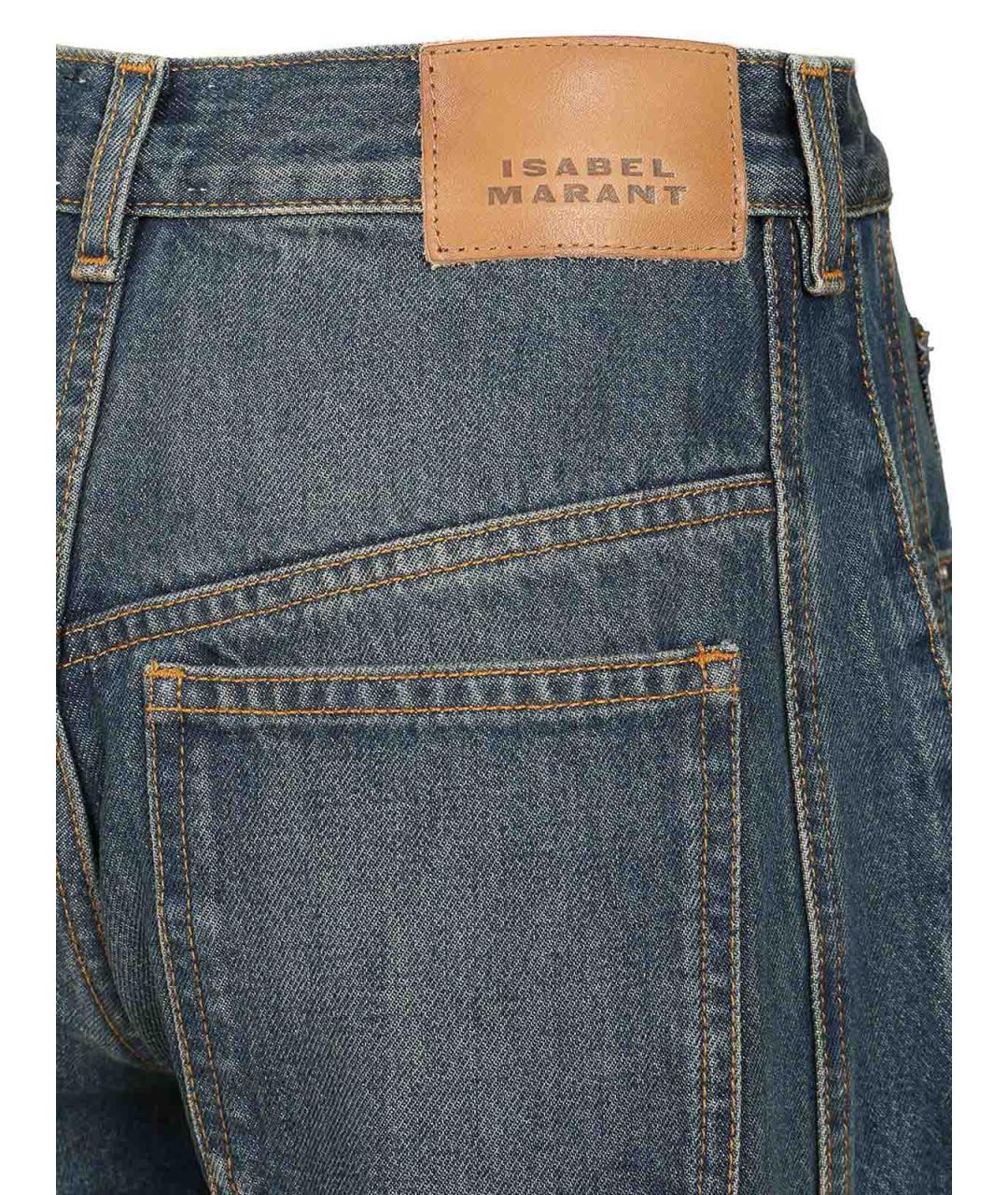 ISABEL MARANT Синие хлопковые прямые джинсы, фото 4