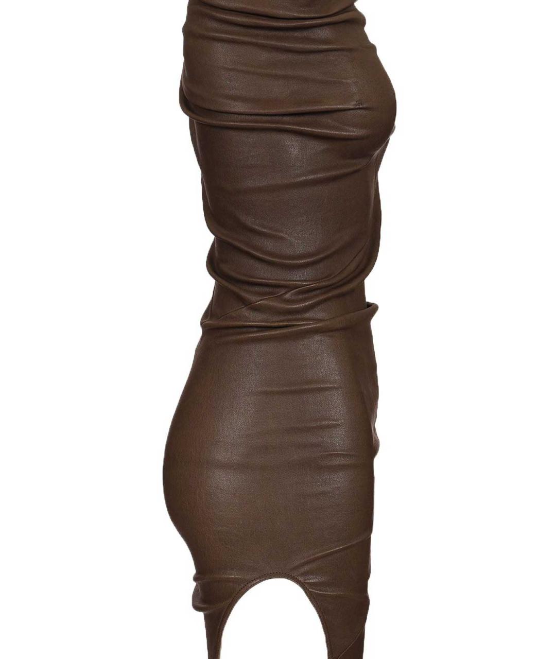 RICK OWENS Коричневое хлопковое коктейльное платье, фото 6