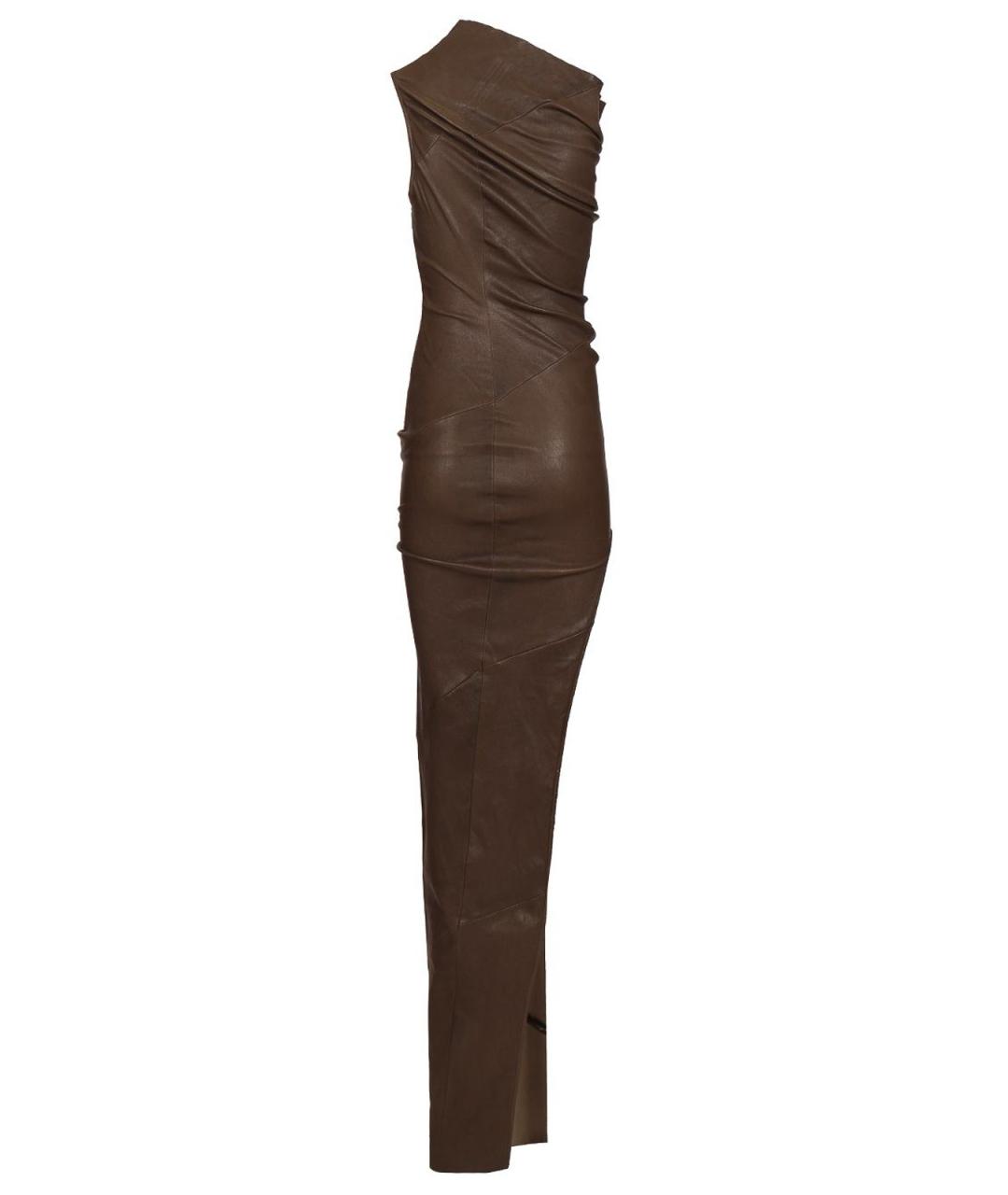 RICK OWENS Коричневое хлопковое коктейльное платье, фото 2
