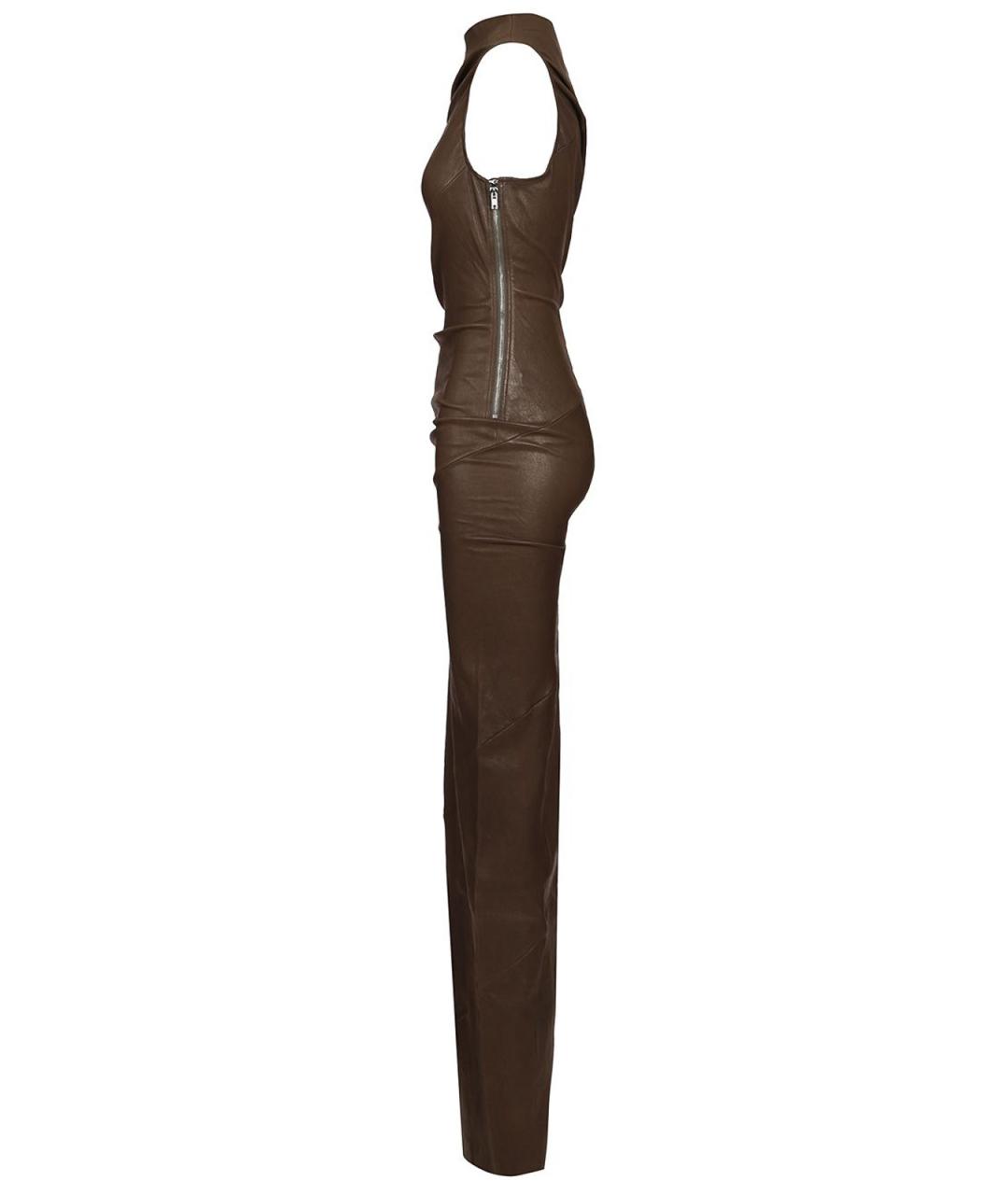 RICK OWENS Коричневое хлопковое коктейльное платье, фото 3