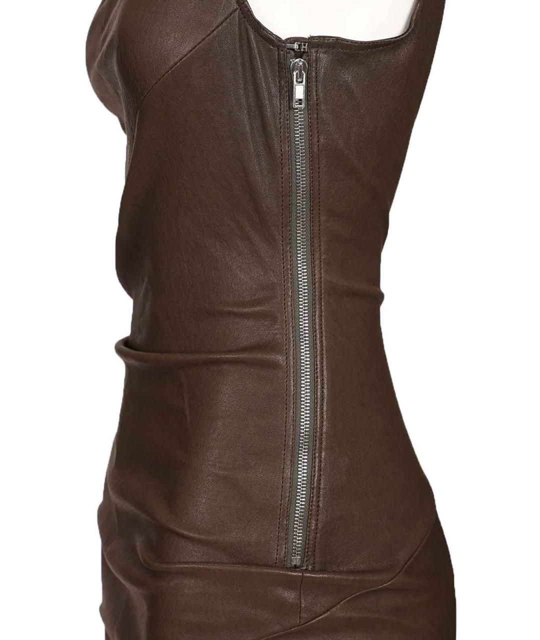 RICK OWENS Коричневое хлопковое коктейльное платье, фото 5