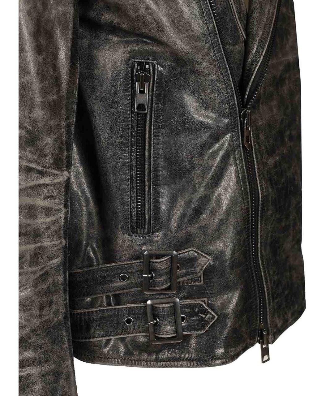 DIESEL Серая кожаная куртка, фото 6