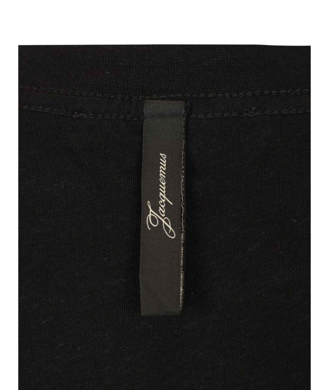 JACQUEMUS Черная хлопковая футболка, фото 4