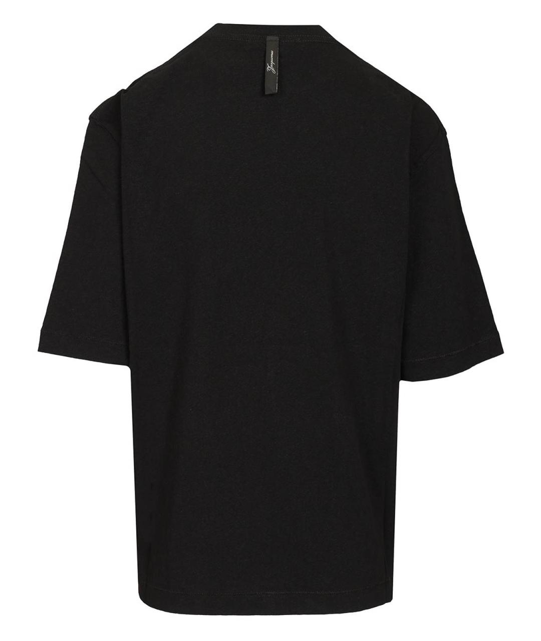 JACQUEMUS Черная хлопковая футболка, фото 2
