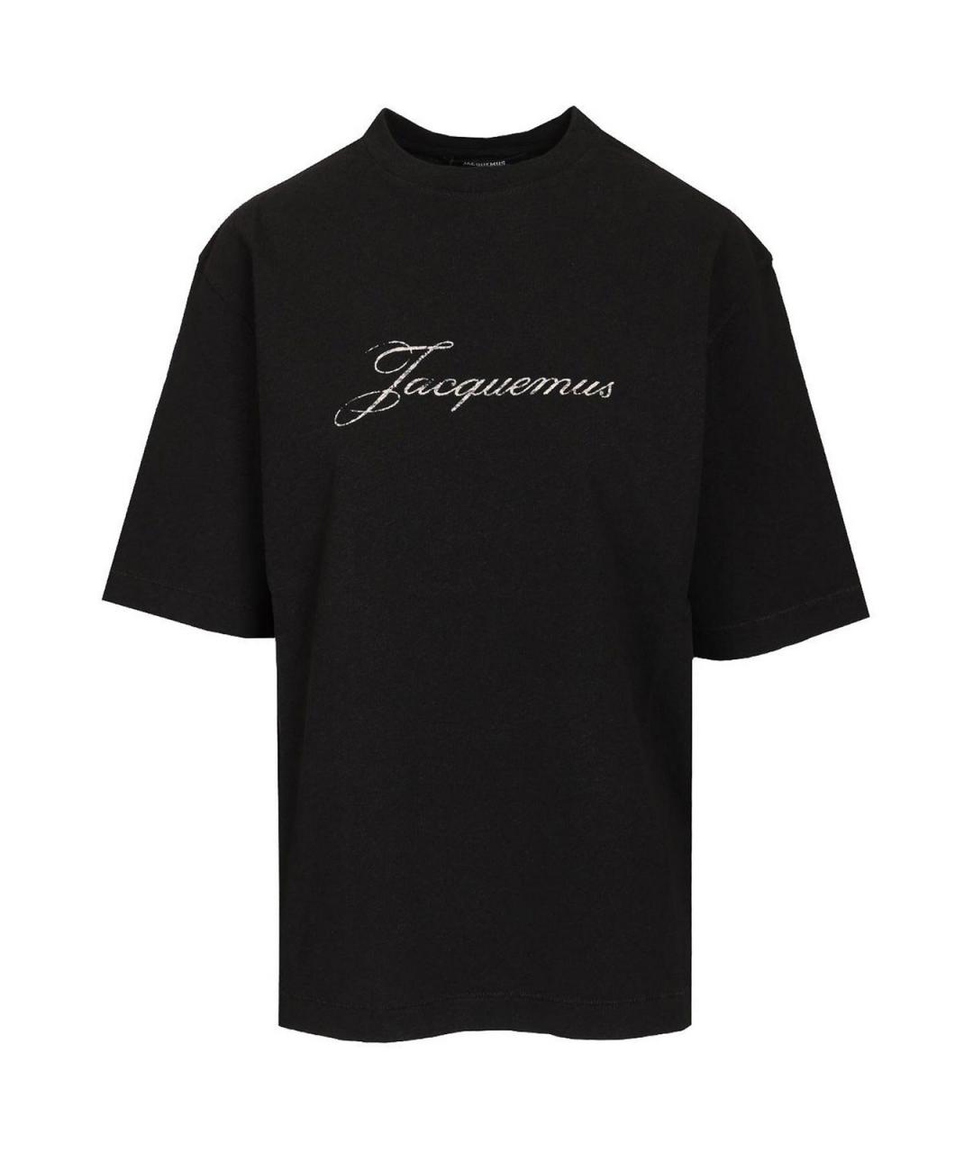 JACQUEMUS Черная хлопковая футболка, фото 1