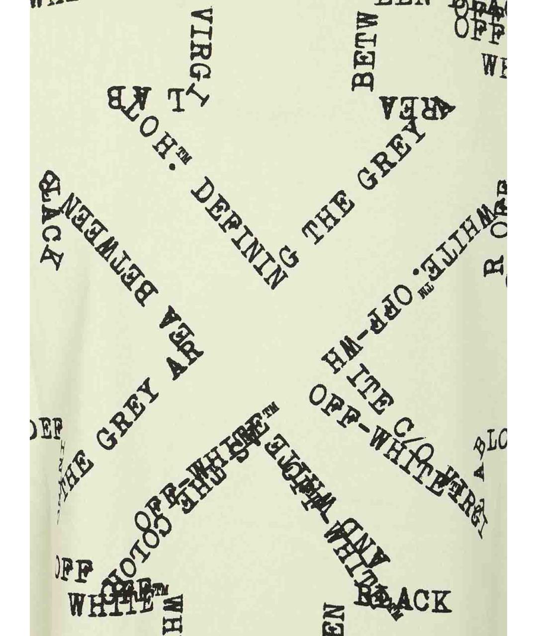 OFF-WHITE Зеленая хлопковая футболка, фото 4