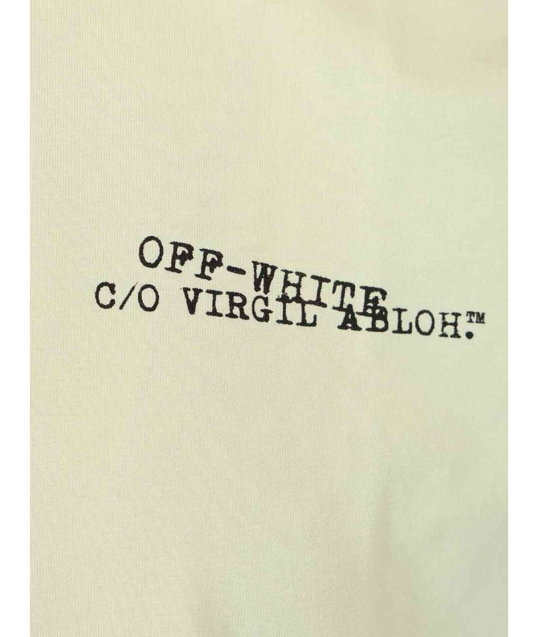 OFF-WHITE Зеленая хлопковая футболка, фото 3