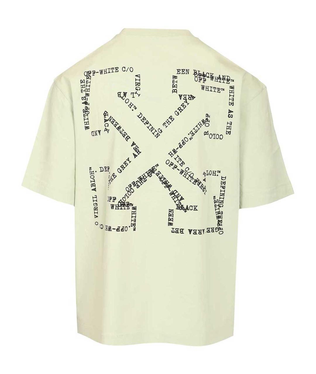 OFF-WHITE Зеленая хлопковая футболка, фото 2