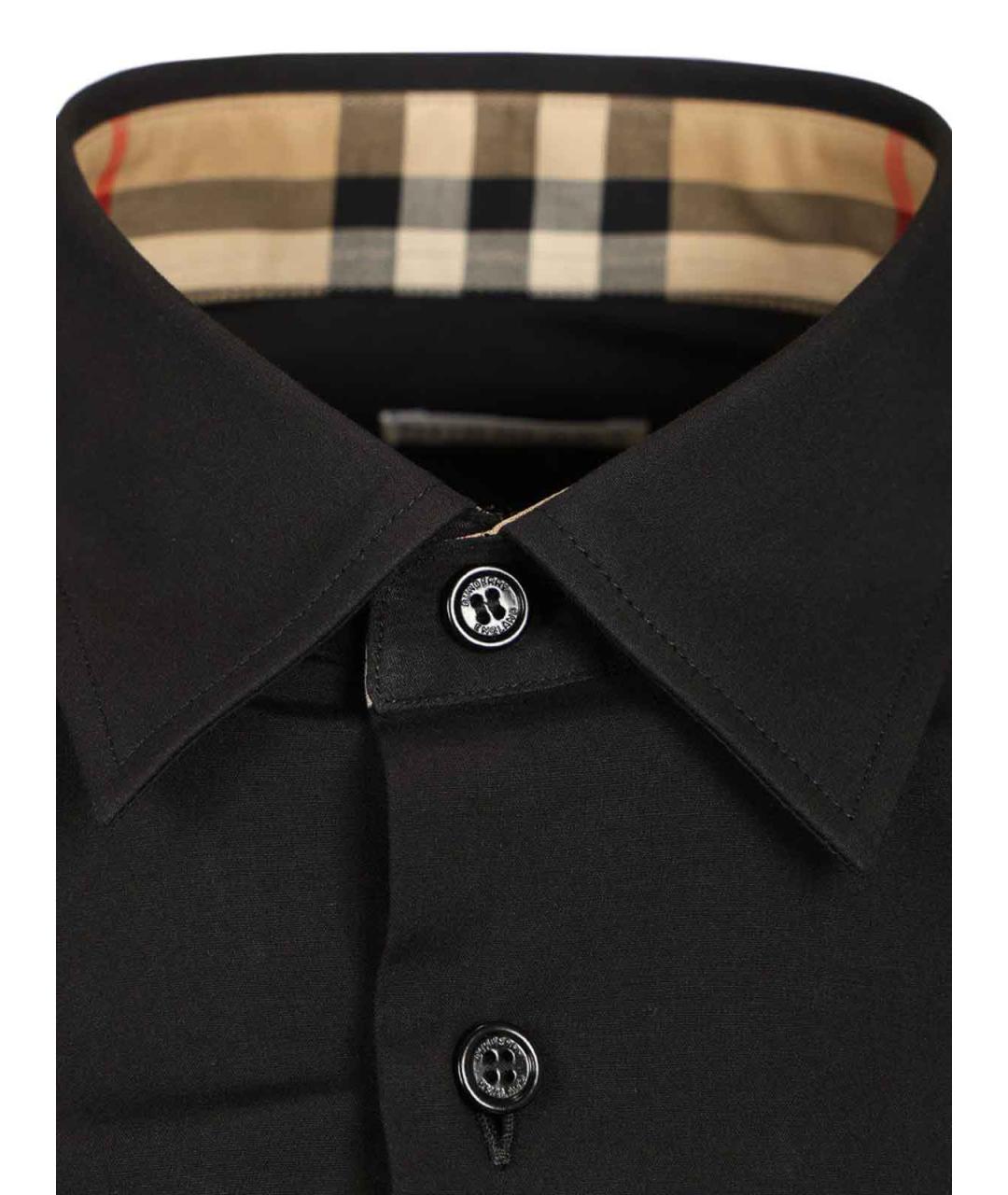 BURBERRY Черная хлопковая кэжуал рубашка, фото 4
