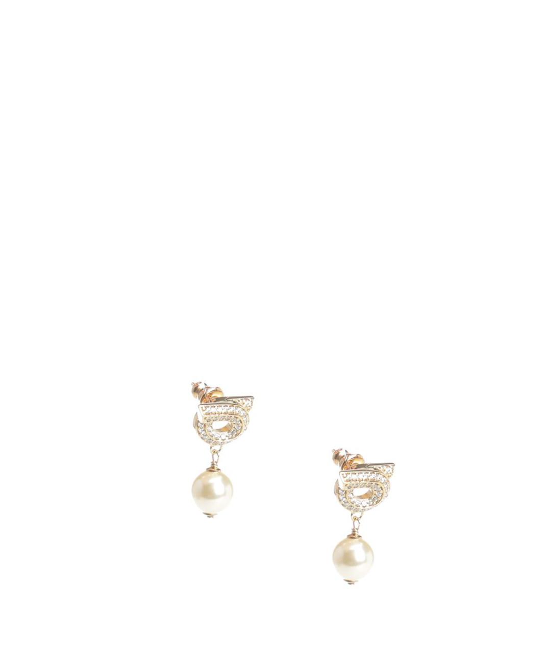 FERRAGAMO Золотые латунные серьги, фото 2