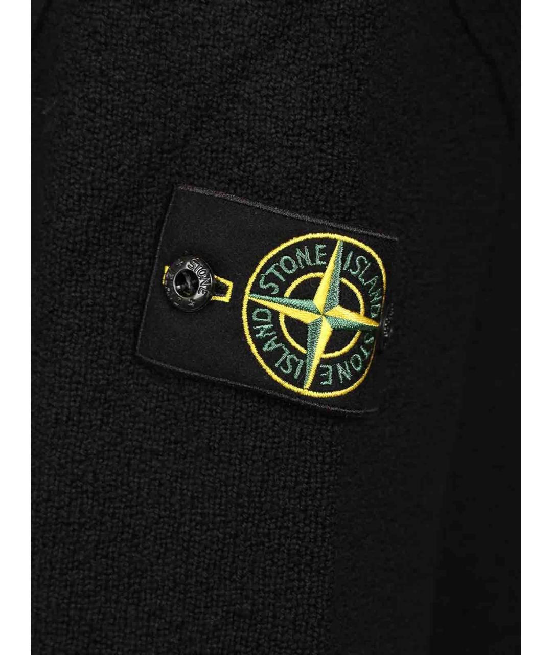 STONE ISLAND Черный шерстяной кардиган, фото 4