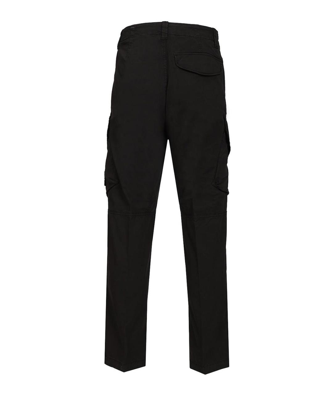 STONE ISLAND Черные хлопко-эластановые повседневные брюки, фото 2
