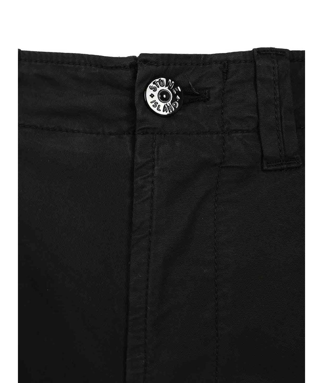 STONE ISLAND Черные хлопко-эластановые повседневные брюки, фото 4