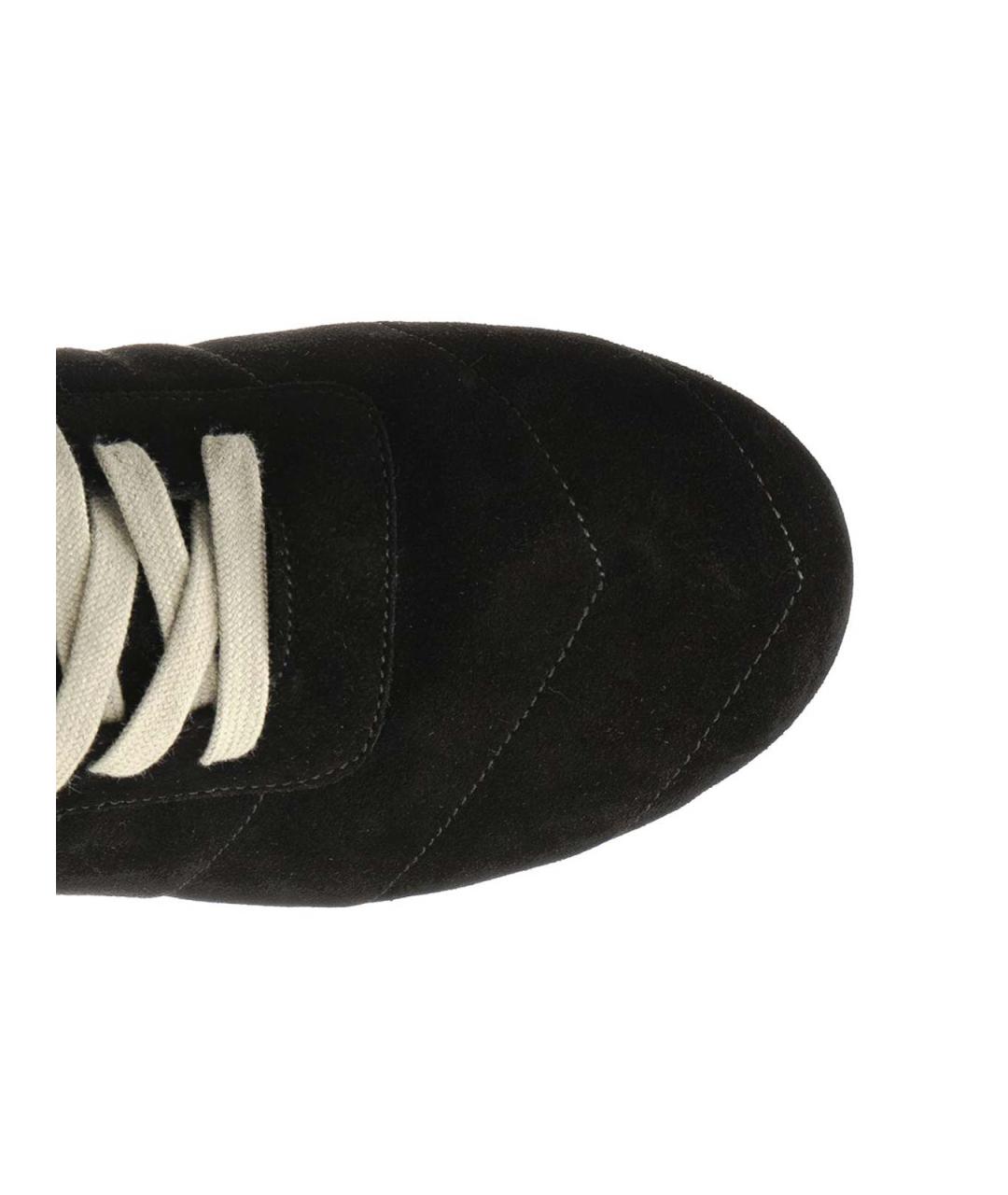 RICK OWENS Черные кожаные высокие кроссовки / кеды, фото 4