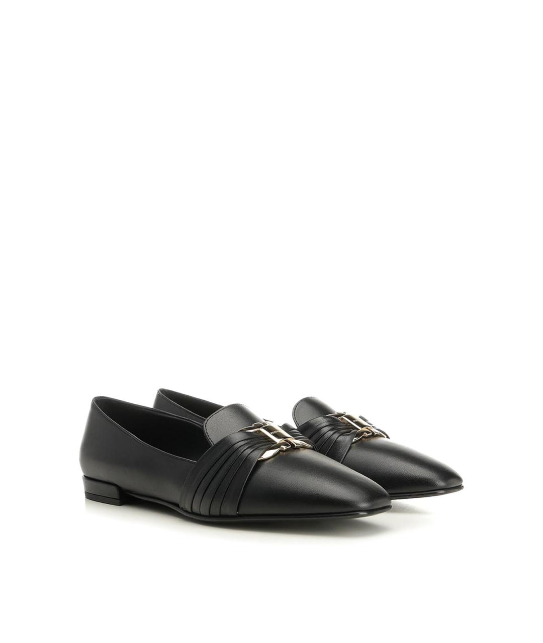 FERRAGAMO Черные кожаные лоферы, фото 2