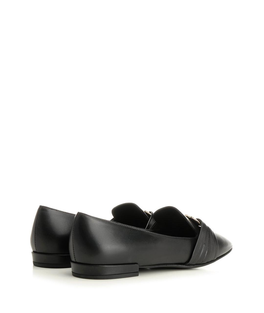 FERRAGAMO Черные кожаные лоферы, фото 3