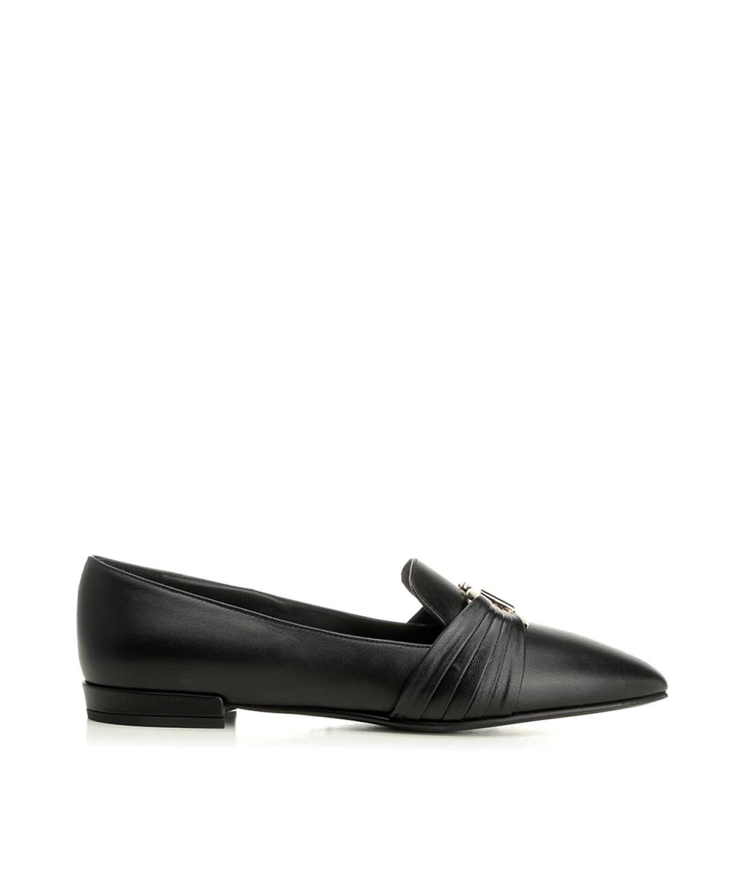 FERRAGAMO Черные кожаные лоферы, фото 1