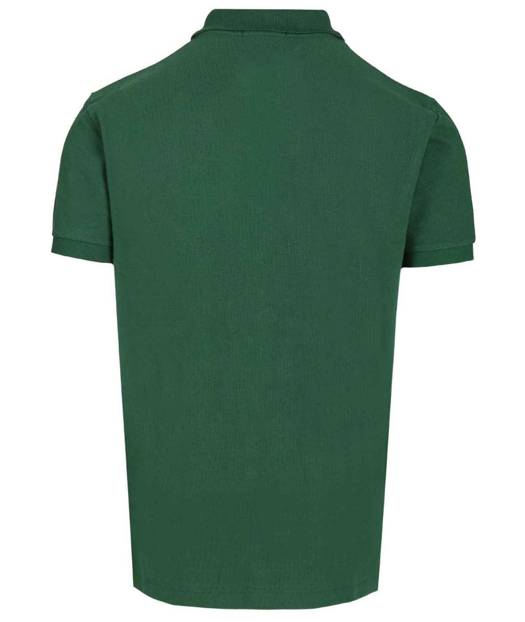 POLO RALPH LAUREN Зеленое хлопковое поло с коротким рукавом, фото 2