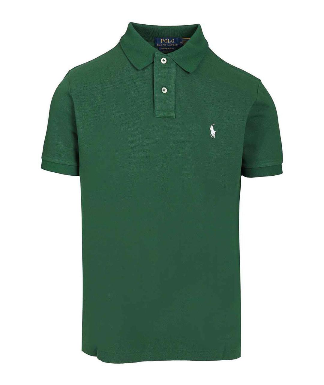POLO RALPH LAUREN Зеленое хлопковое поло с коротким рукавом, фото 1