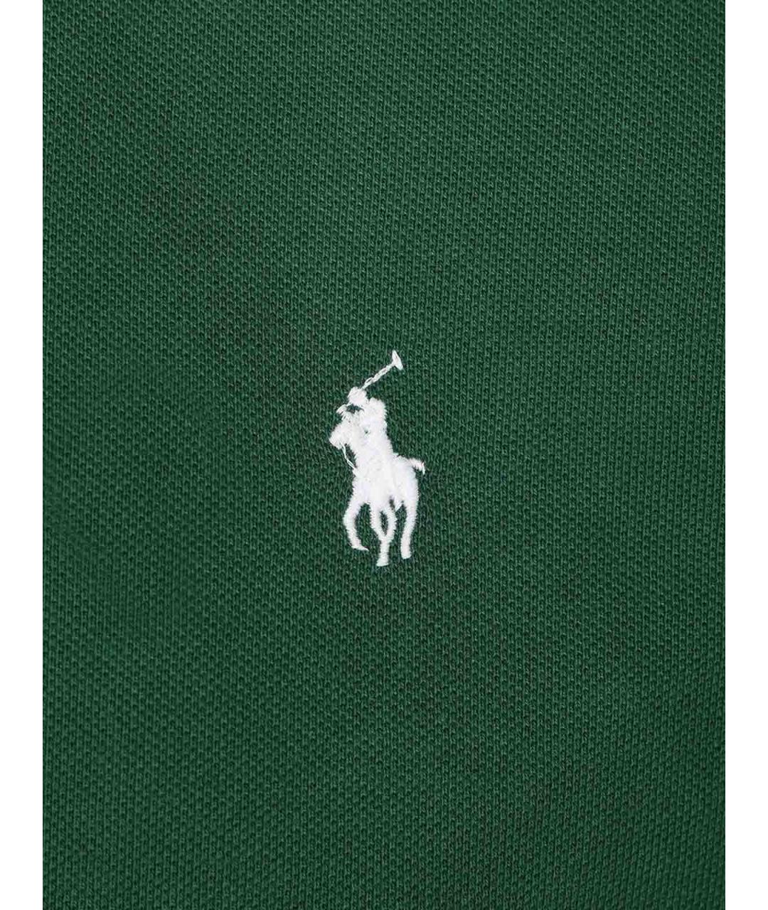 POLO RALPH LAUREN Зеленое хлопковое поло с коротким рукавом, фото 3