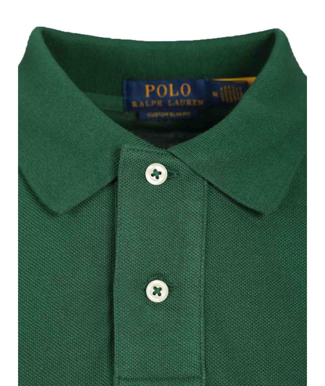 POLO RALPH LAUREN Зеленое хлопковое поло с коротким рукавом, фото 4