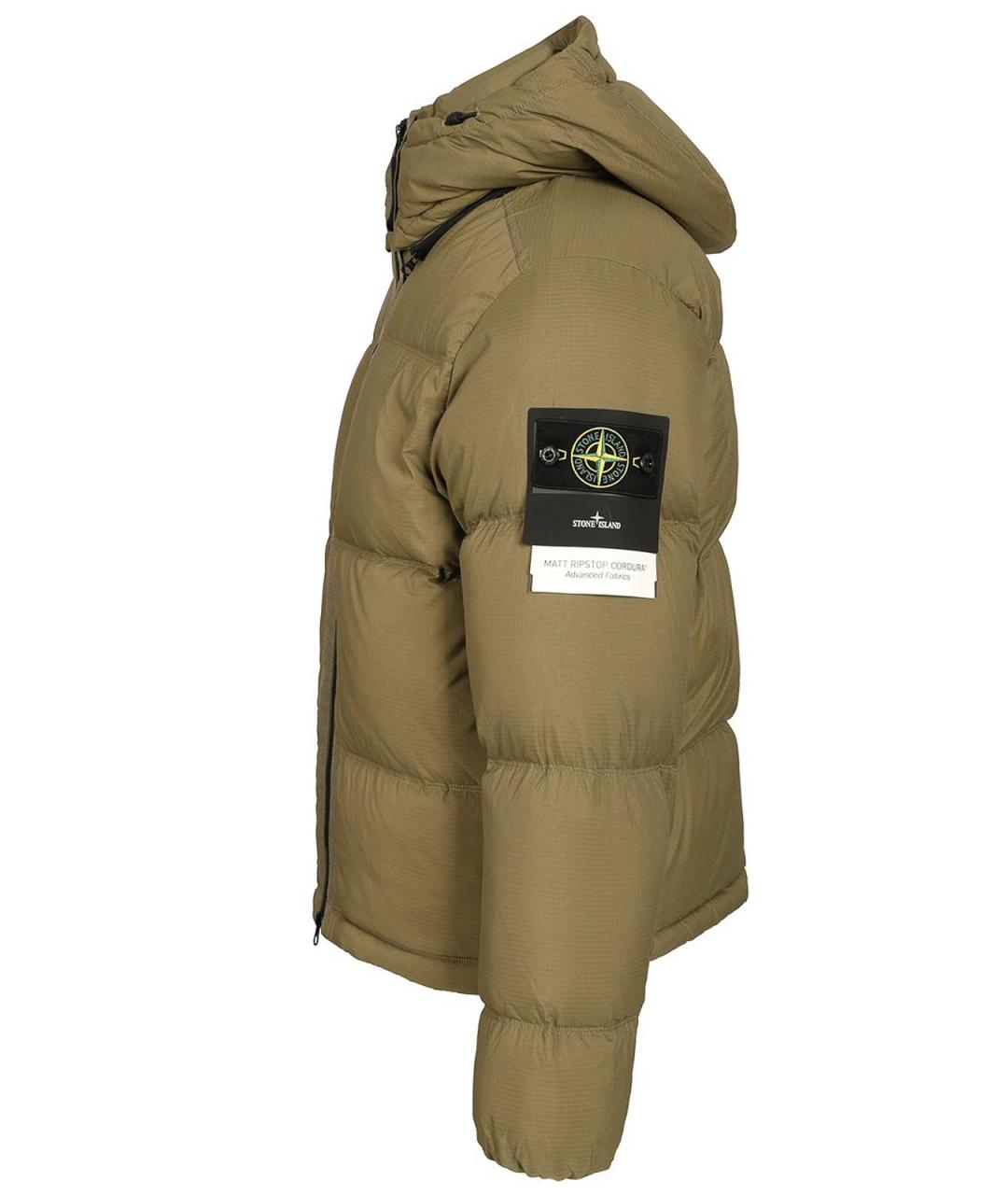 STONE ISLAND Зеленый пуховик, фото 3