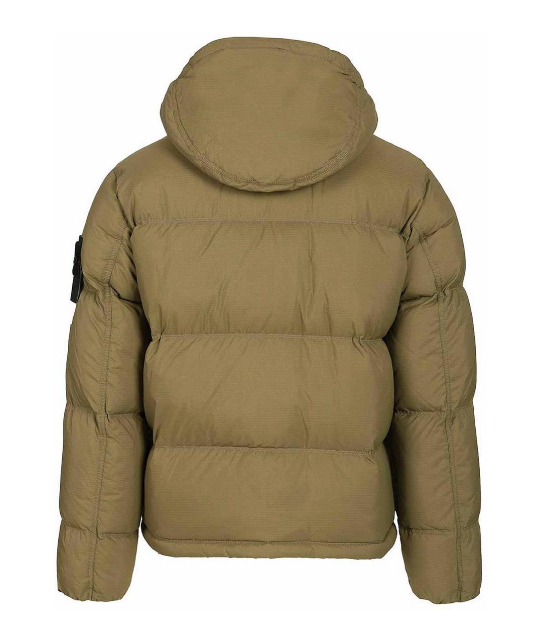 STONE ISLAND Зеленый пуховик, фото 2