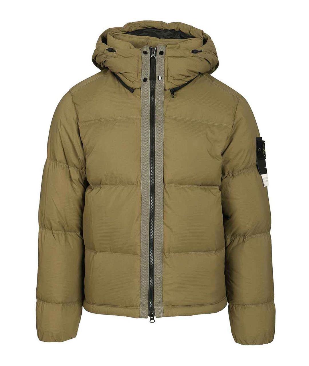 STONE ISLAND Зеленый пуховик, фото 1