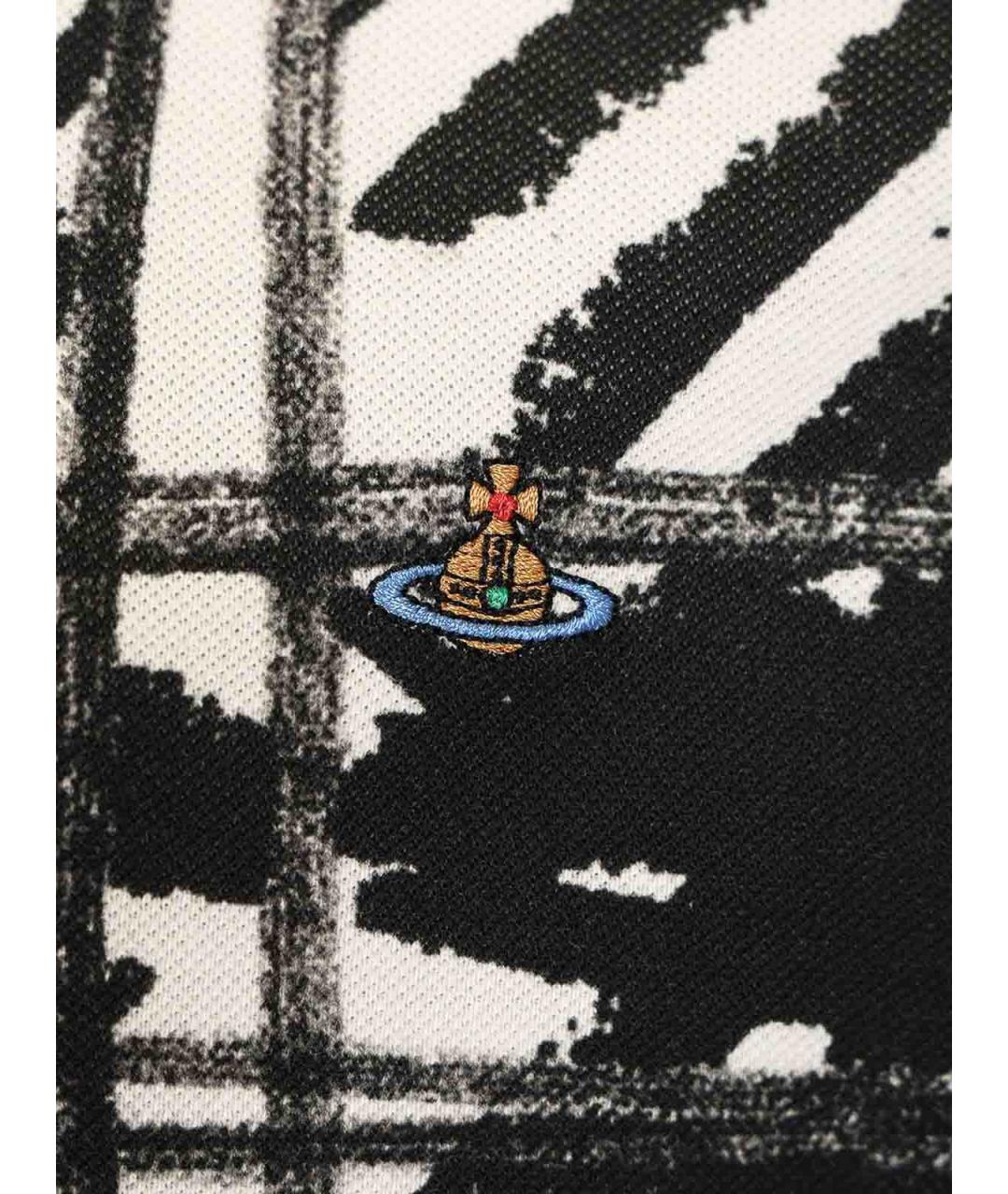 VIVIENNE WESTWOOD Черное хлопковое поло с коротким рукавом, фото 3