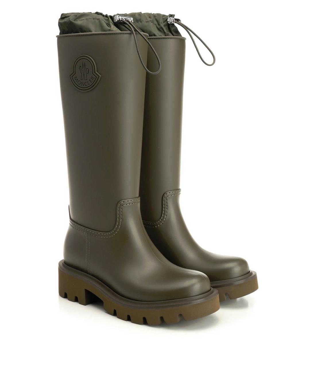 MONCLER Зеленые резиновые сапоги, фото 2