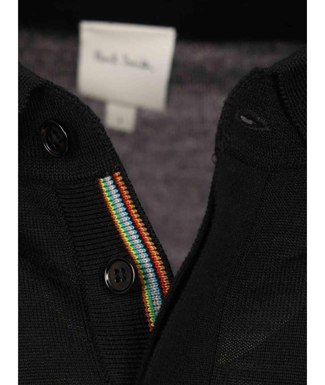 PAUL SMITH Черное шерстяное поло с длинным рукавом, фото 3