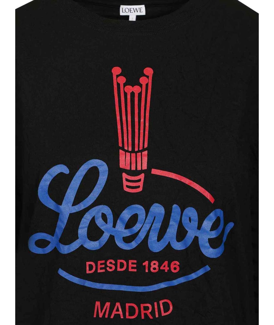 LOEWE Черная хлопковая футболка, фото 3