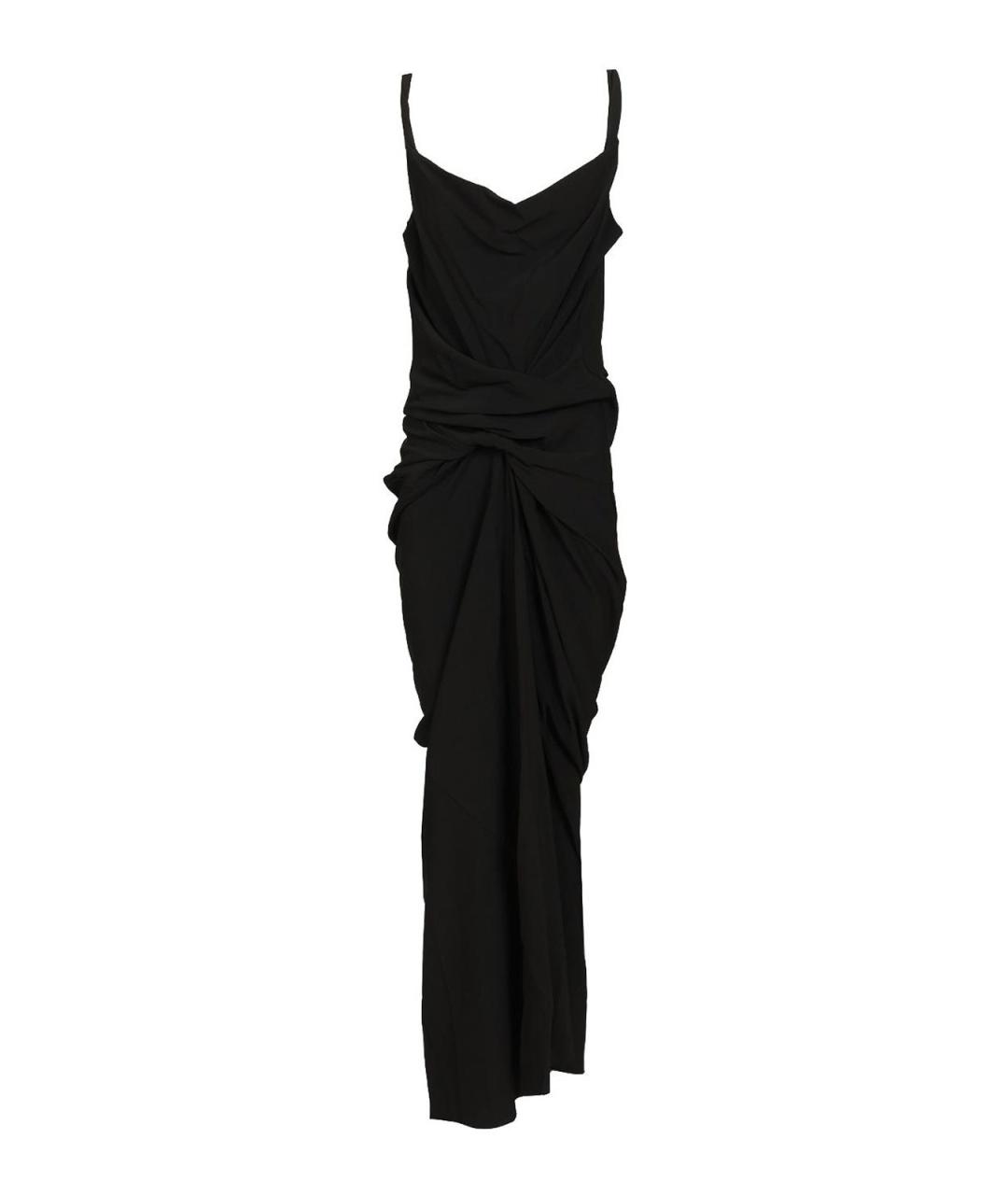 RICK OWENS Черное вискозное повседневное платье, фото 1