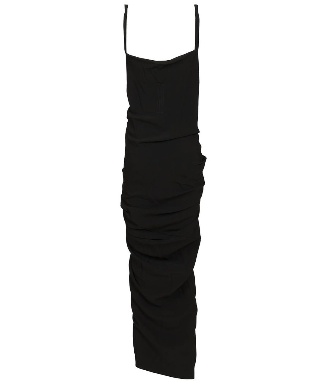 RICK OWENS Черное вискозное повседневное платье, фото 2