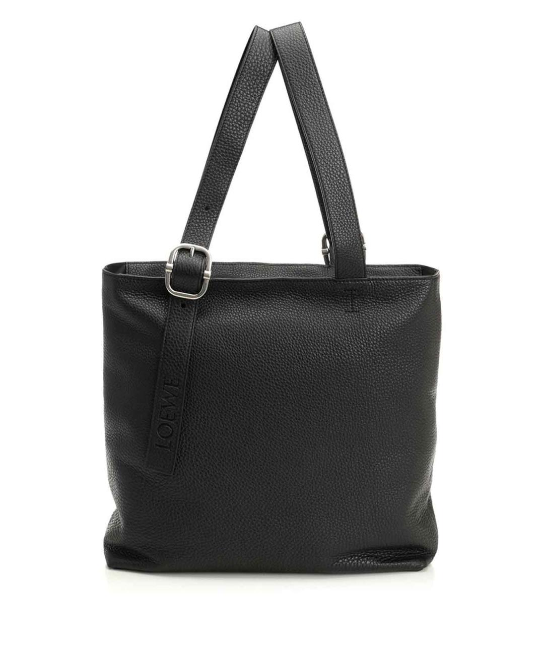 LOEWE Черная кожаная сумка тоут, фото 3