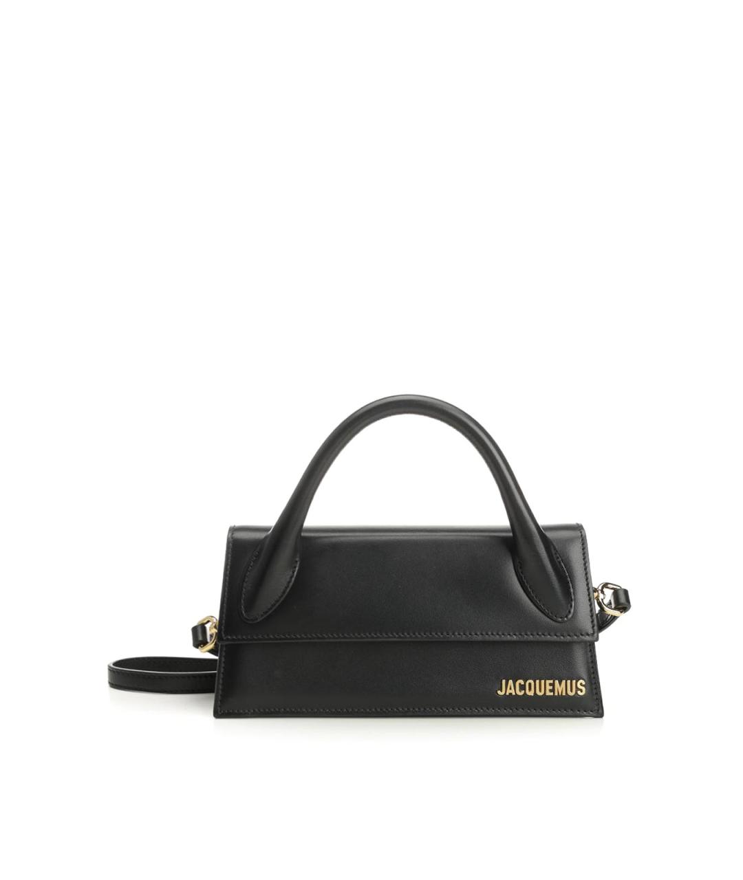 JACQUEMUS Черная кожаная сумка через плечо, фото 1