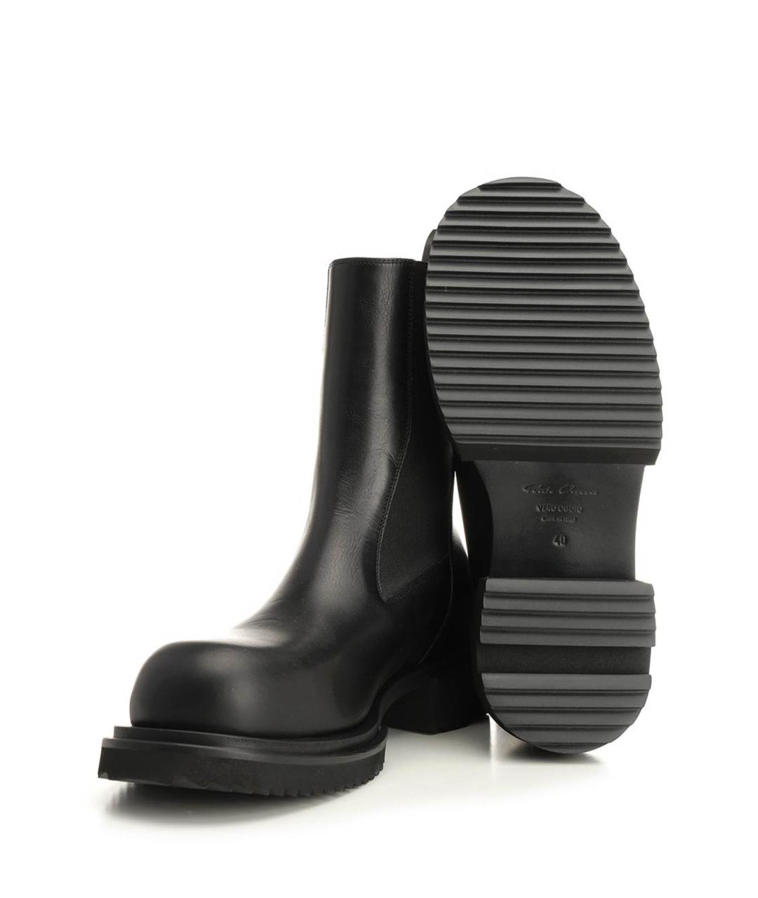 RICK OWENS Черные резиновые высокие ботинки, фото 5