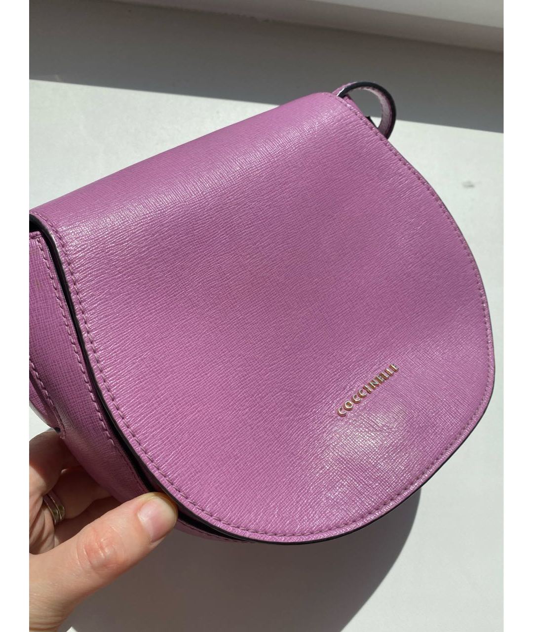 COCCINELLE Фиолетовая кожаная сумка тоут, фото 2